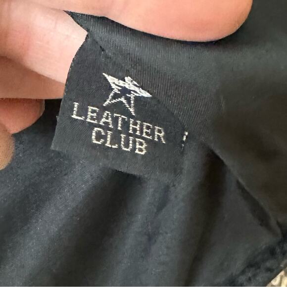 VTG Black Cow Hide Leather Fitted Biker Jacket Red Floral Embroidery Size Small - Picture 9 of 10